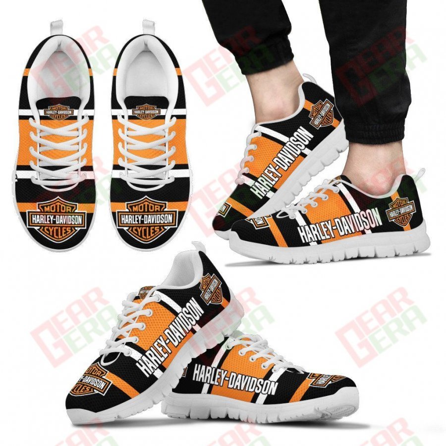 Harley Davidson Sneakers Mens Womens Motorcycle Lovers Custom Print Footwear Casual Riding Shoes GE738