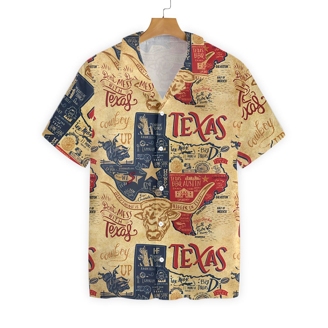 Texas Hawaiian Shirt Don’T Mess With Texas Longhorns, Hawaiian Shirts For Men, Women