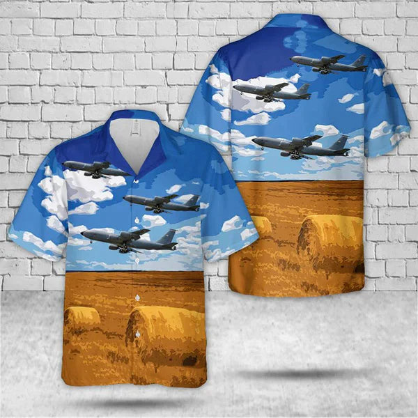 Nebraska Air National Guard 173D Air Refueling Squadron Boeing Kc-135 Stratotanker Hawaiian Shirt