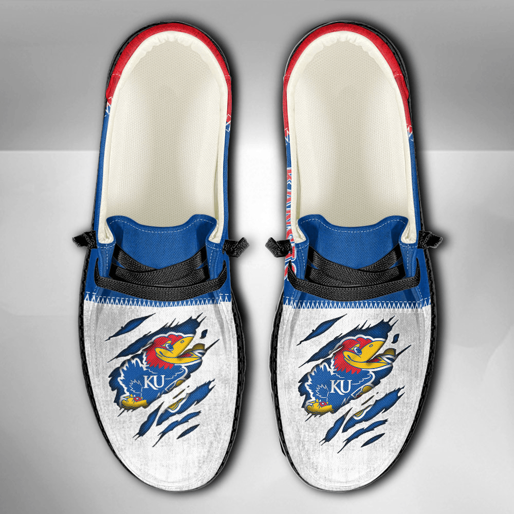 NCAA Kansas Jayhawks Custom Name Hey Dude Shoes M