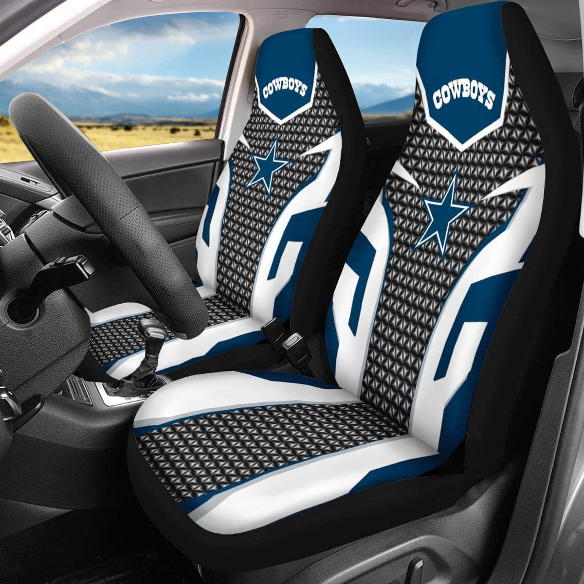 Dallas CowBoys White Car Seat Covers CSC9464