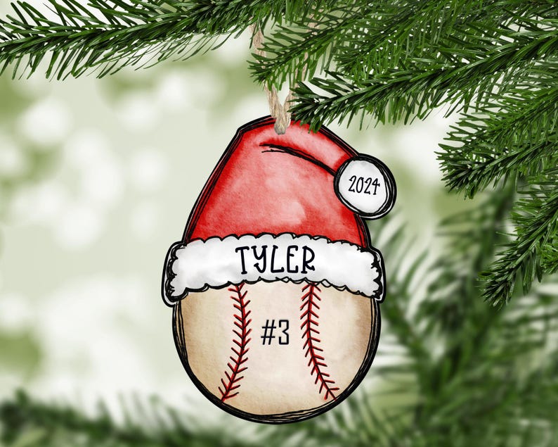 Snorider Xmas 2024 Baseball Christmas Ornament, Baseball Ornament, 2024 Ornament, 2024 Baseball Ornament, Personalized Baseball Ornament, Baseball Mom Gift