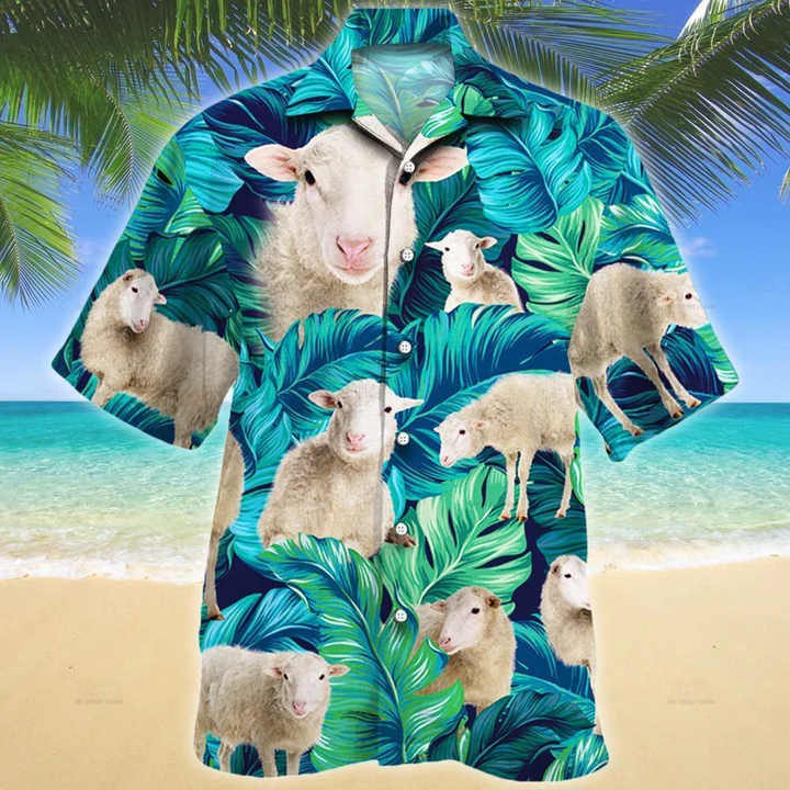 Sheep Lovers Hawaiian Shirt,  Animal Hawaiian Shirt Men, Women,  Short Sleeve Hawaiian Aloha Shirt