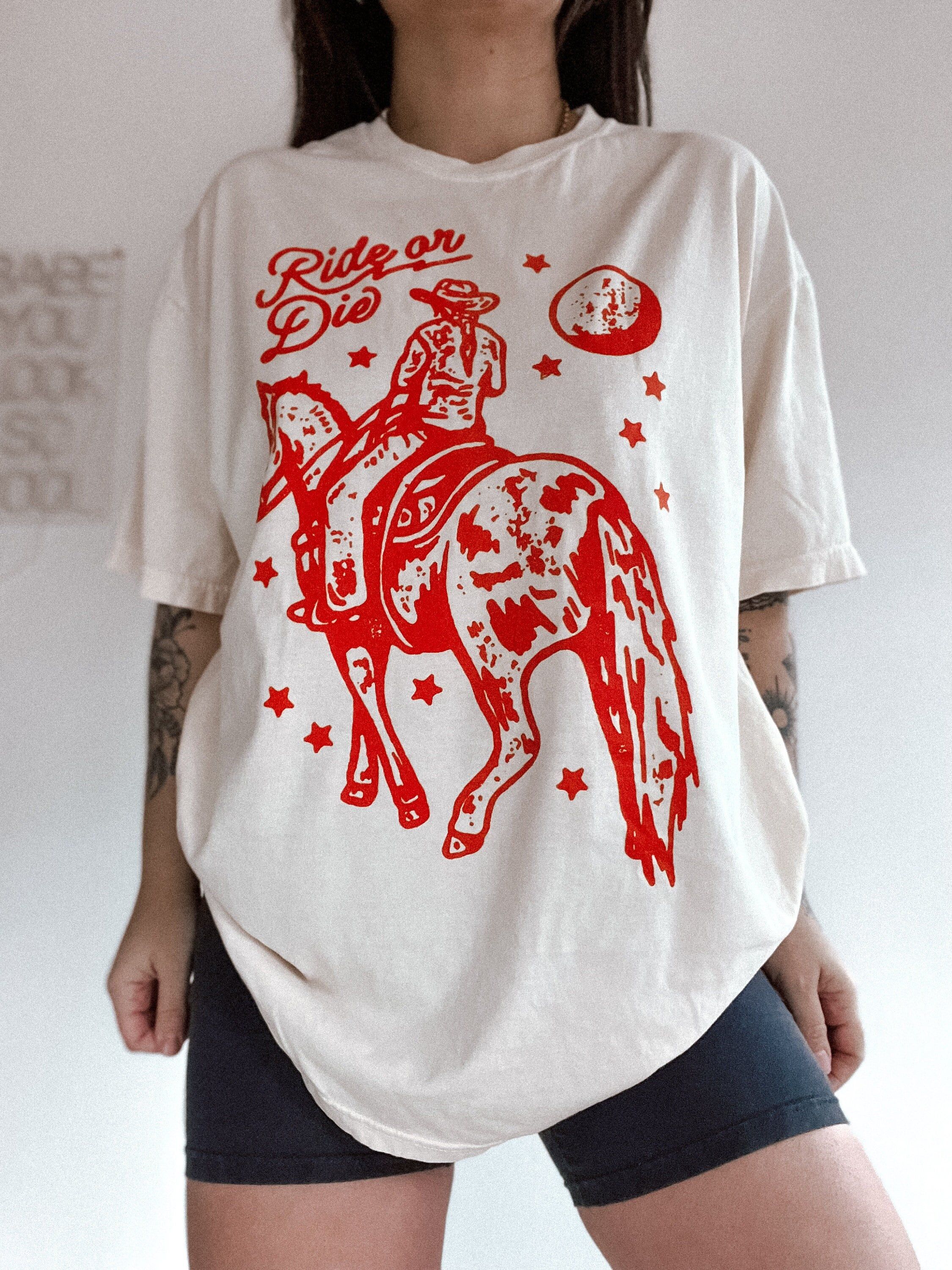 Shirt Ideas, Ride or Die Cowgirl Hor …