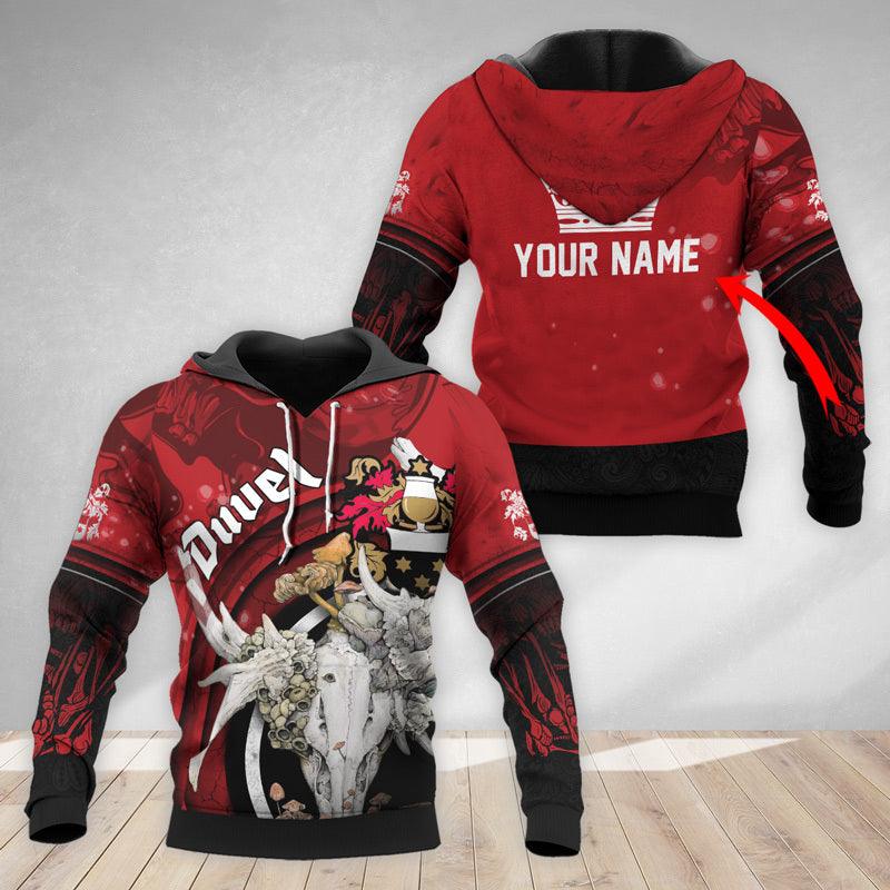 Personalized Duvel Deer Skull With Mushrooms Hoodie & Zip Hoodie