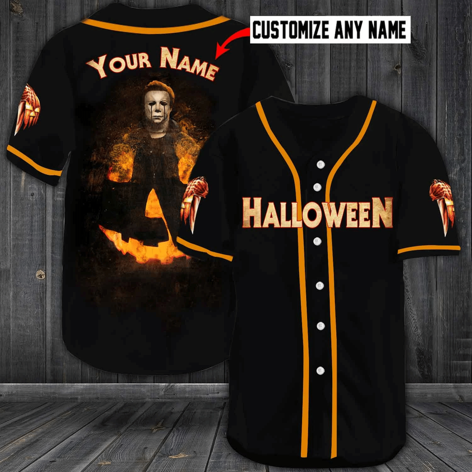 [Personalized Name] Horror Jersey 3D Prints Baseball Jersey For Men