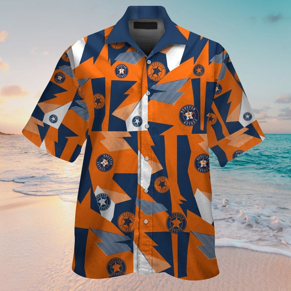 Houston Astros Short Sleeve Button Up Tropical Hawaiian Shirt Ver02