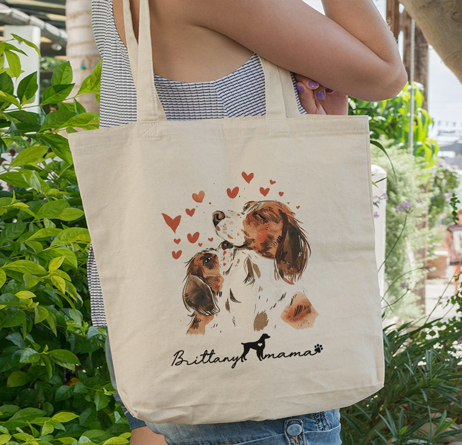 Brittany Spaniel Tote Bag, Brittany Spaniel Dog Mom Essentials Tote Bag, Dog Mom Tote Bag,Puppy Tote Bag For Dog Lover,Gift For Dog Mom Gift