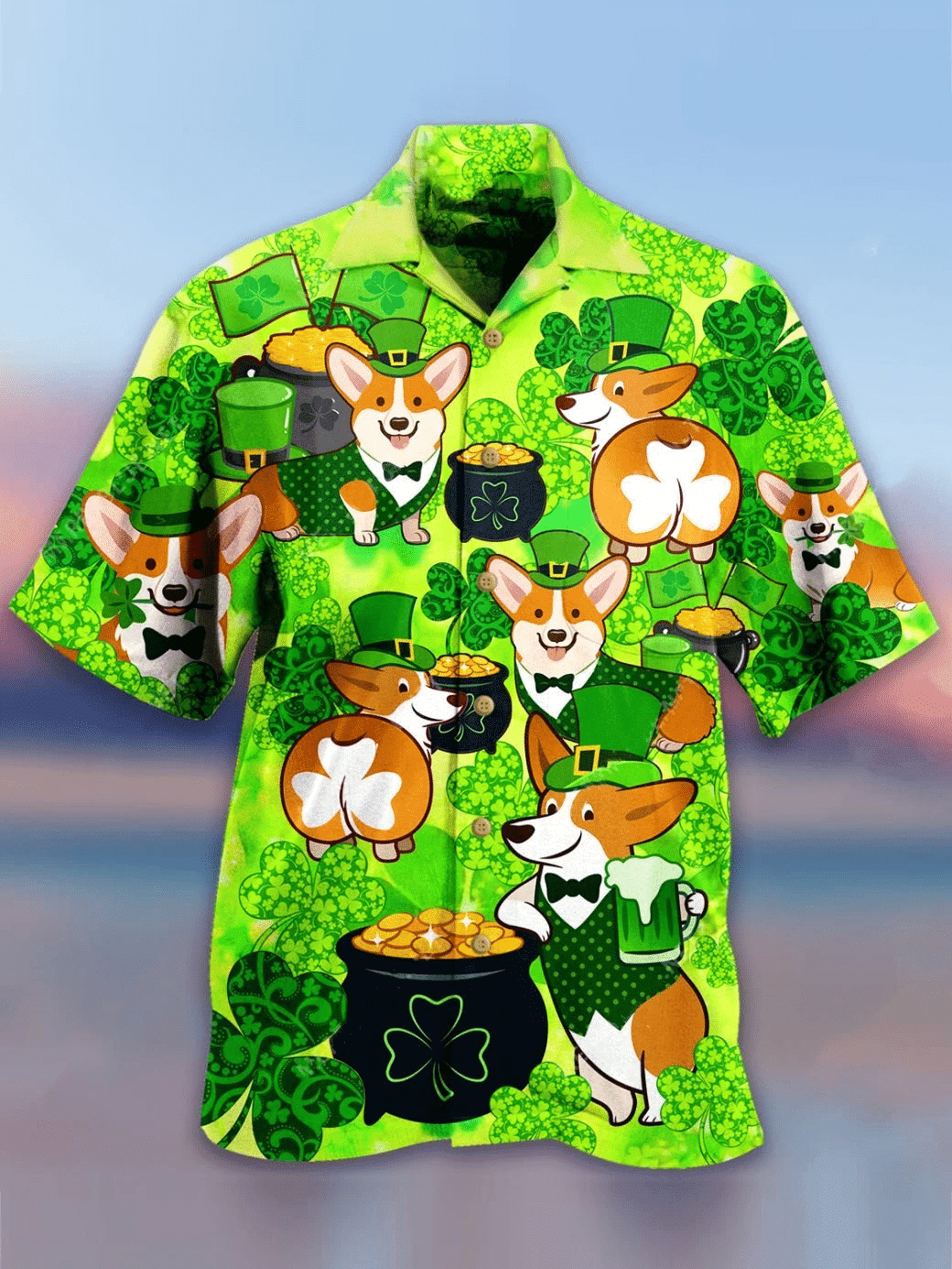 Corgi Patrick’S Day Hawaiian Shirt