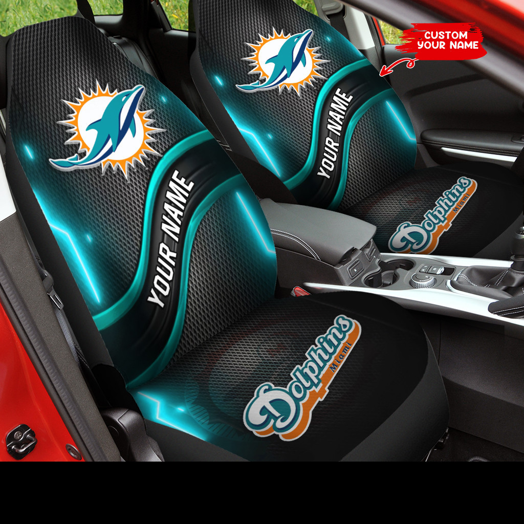 Miami Dolphins Personalized Car Seat Cover Set CSC1204