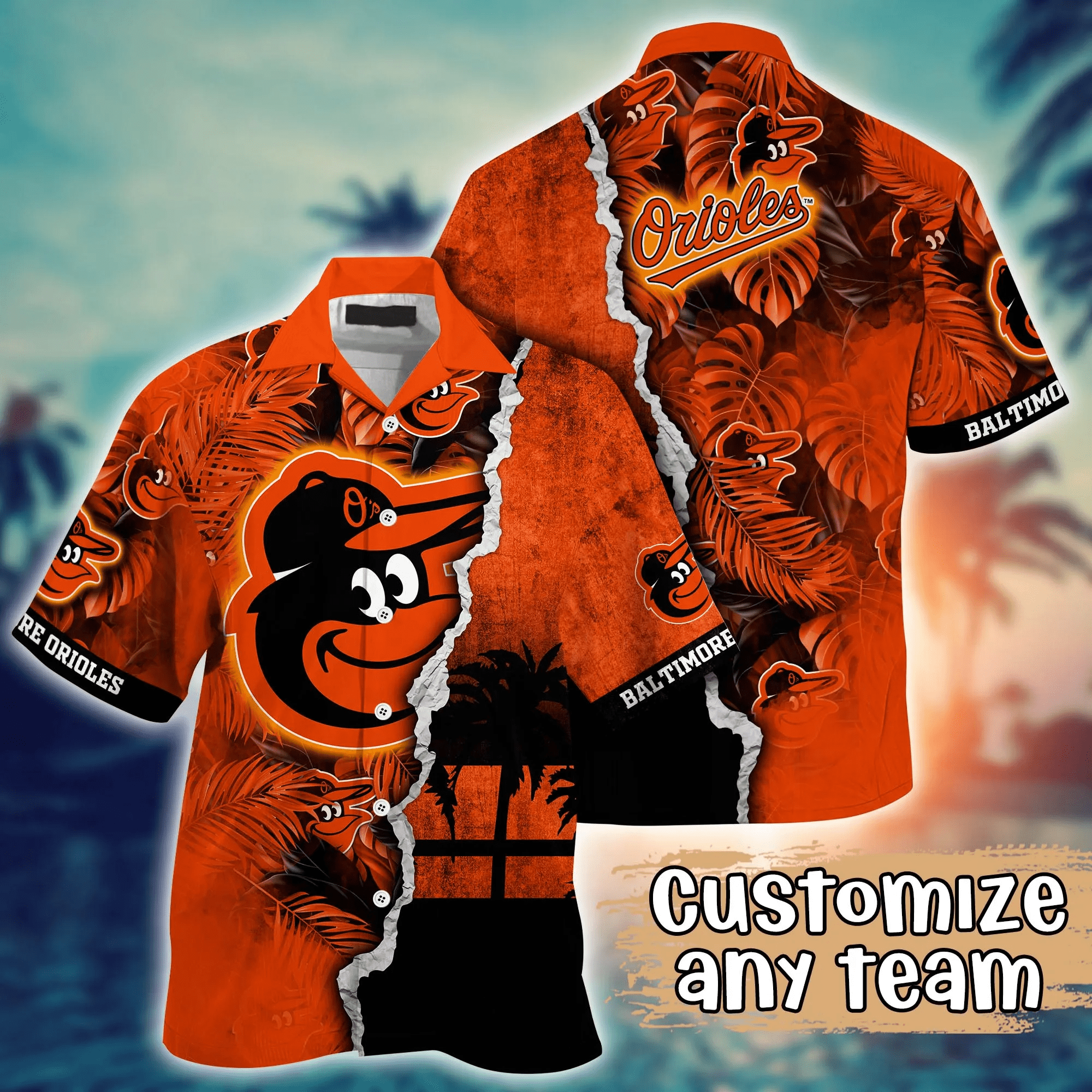 Baltimore Orioles Mlb Hawaiian Shirt Custom Beer Gardens Aloha Shirt