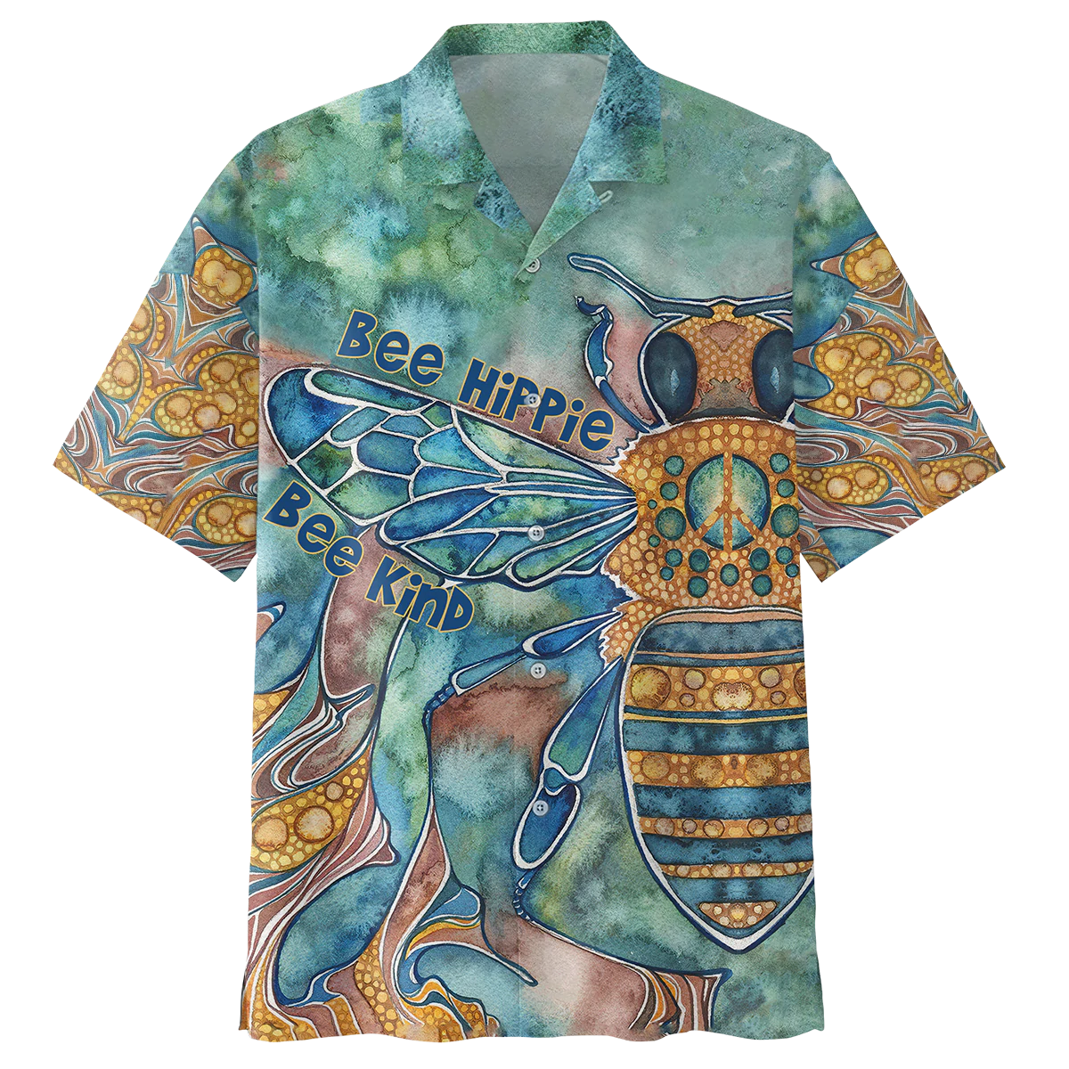 Bee Hippie Psychedelic Hippie Custome Trippy Shirt- Hippie Hawaiian Shirt