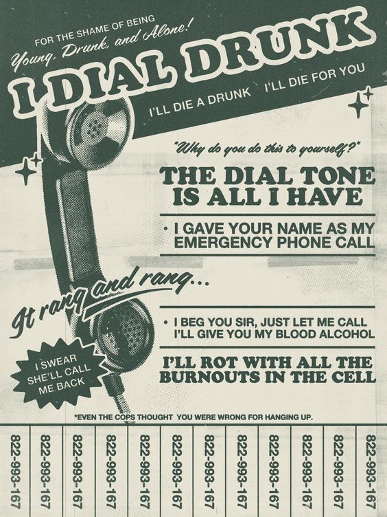 Dial Drunk Noah Kahan Aesthetic Poster