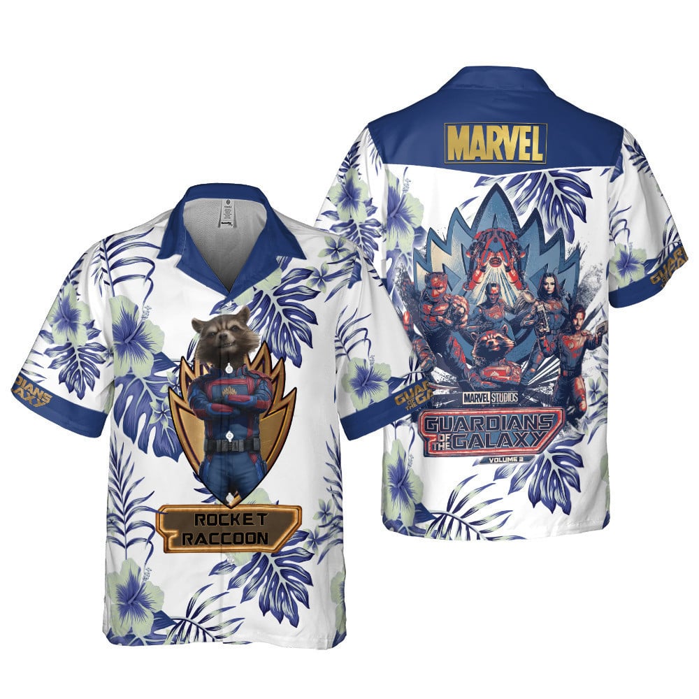 Rocket Raccoon Guardians Of The Galaxy 2023 Aop Hawaiian Shirt