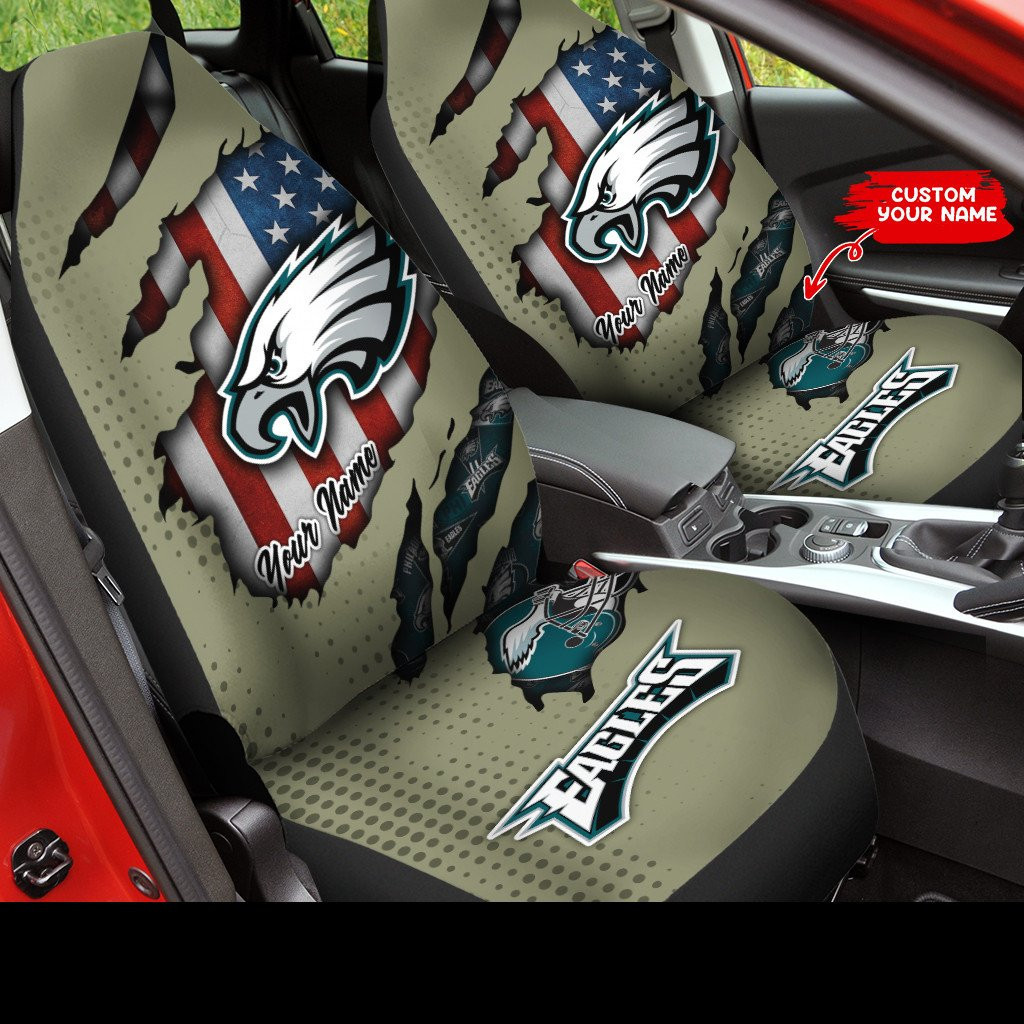 Philadelphia Eagles Personalized Car Seat Cover Set CSC8545