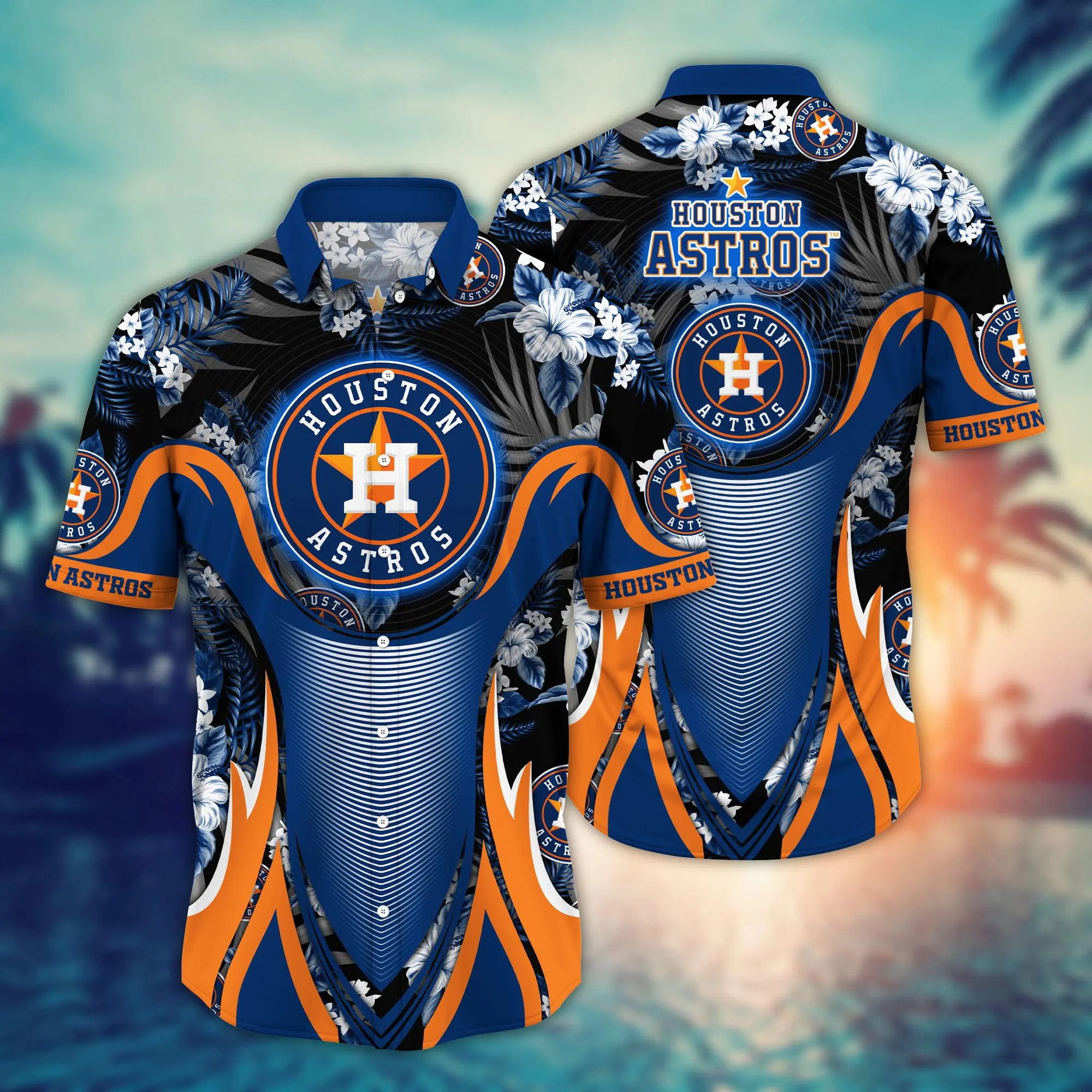 Houston Astros Mlb Hawaiian Shirt Sun-Up Aloha Shirt