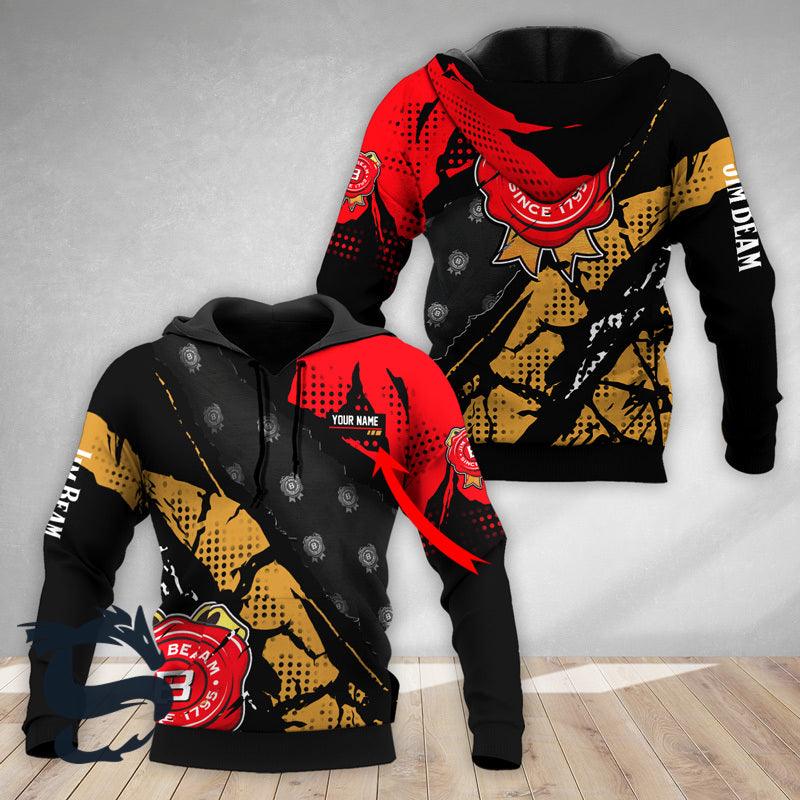 Personalized Halftone Jim Beam Hoodie & Zip Hoodie