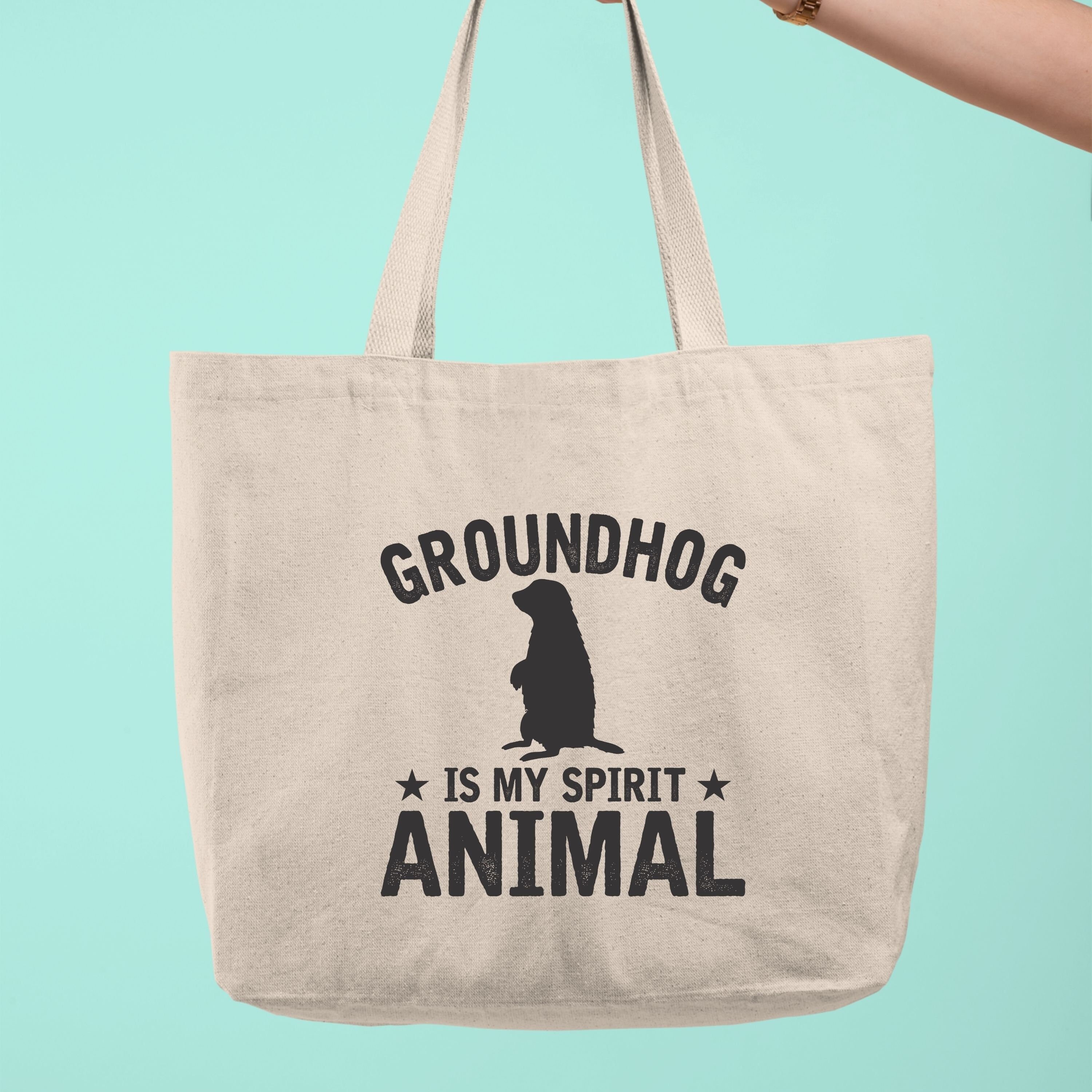 Groundhog Is My Spirit Animal Tote Bag, Birthday Gift, Animal Lovers Gift,Valentine’s Day Gift,Gifts for Kids,Mother’s Day Gift,Gift for Her