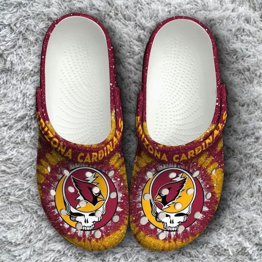 Arizona Cardinals Grateful Dead Crocss Classic Clogs Shoes In Red Yellow Ver452