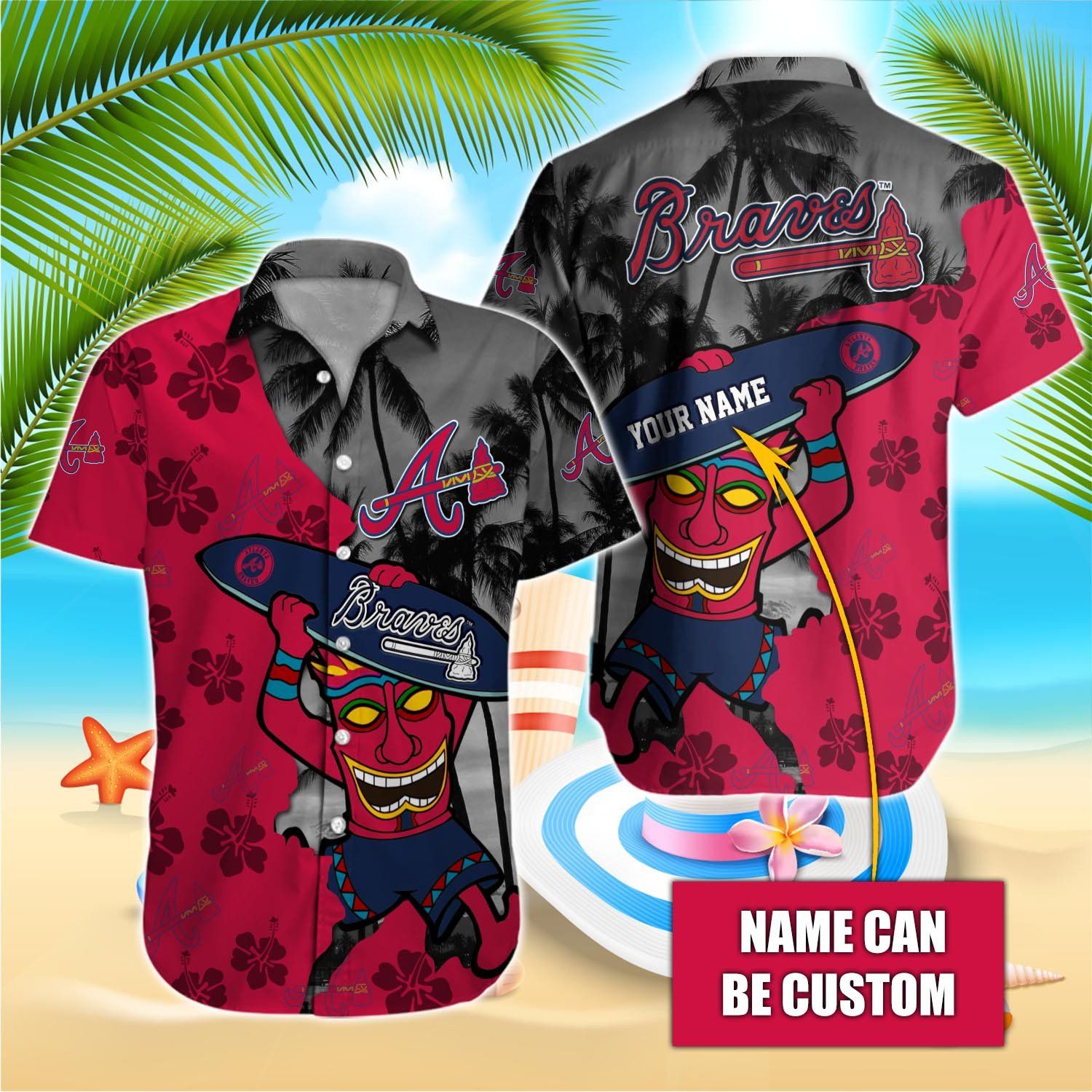 Atlanta Braves Hawaiian Vacation Shirt Custom Name