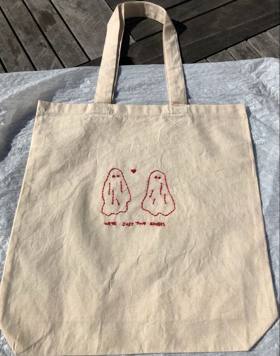 Ghost tote bag, Canvas Tote Bags, Tote Bag Design, Tote Bag Idea