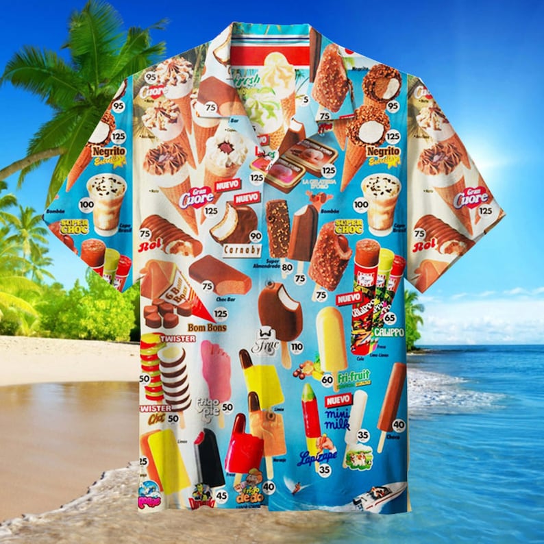 Oh, those old summers, those old ice creams hawaiian Shirt, Custom Hawaiian Tee, Ice Cream Shirts, Hawaii Summer Shirt, Aloha Shirt,