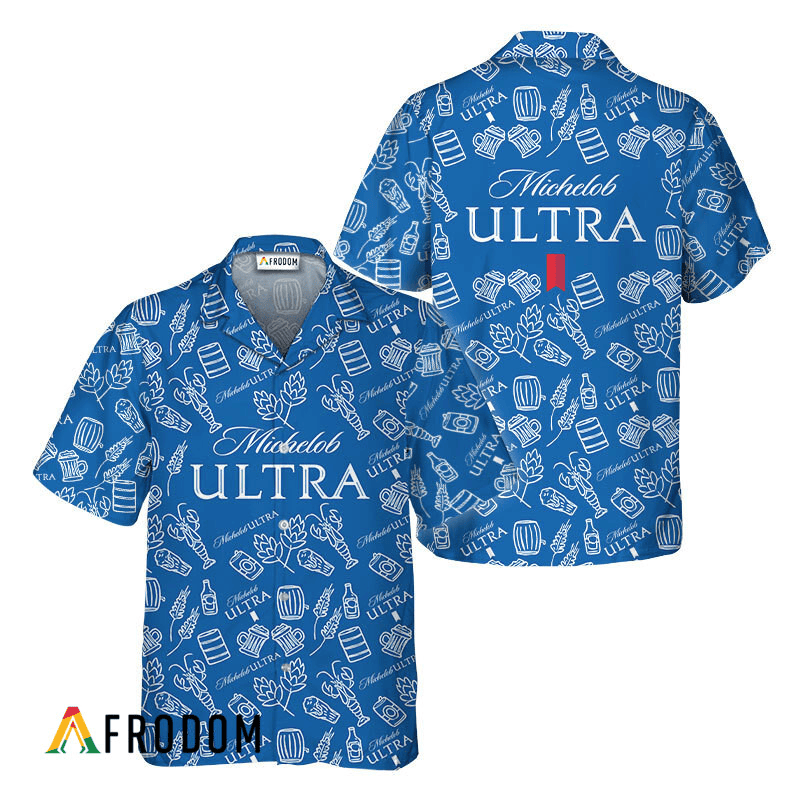 Michelob Ultra Doodle Art Hawaiian Shirt
