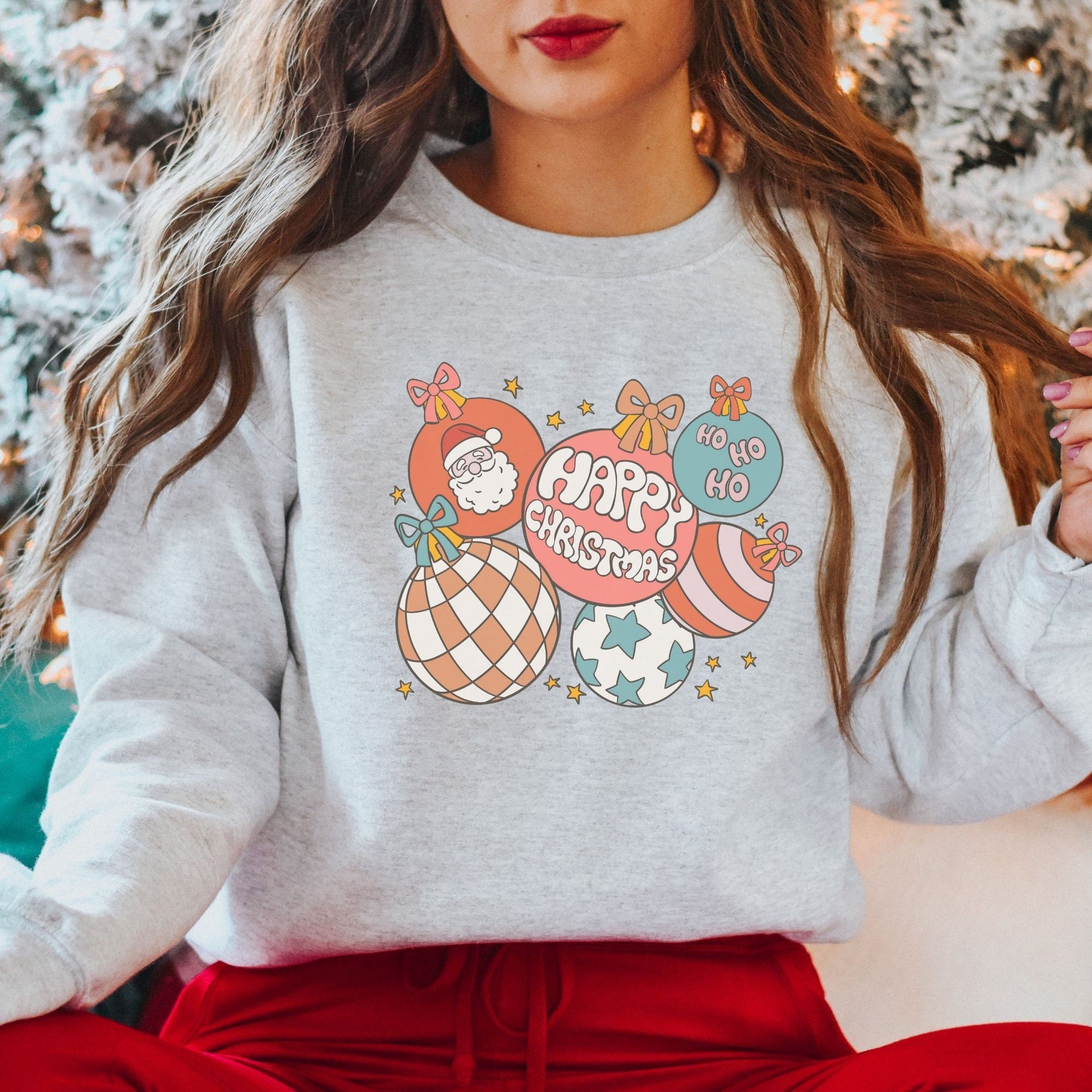 Retro Christmas Ornament Sweatshirt, Vintage Christmas Shirt, Retro Christmas Shirt, Christmas Shirt For Women, Christmas Sweater , Fall shirts, Family Christmas Shirts, Vintage Style Shirt