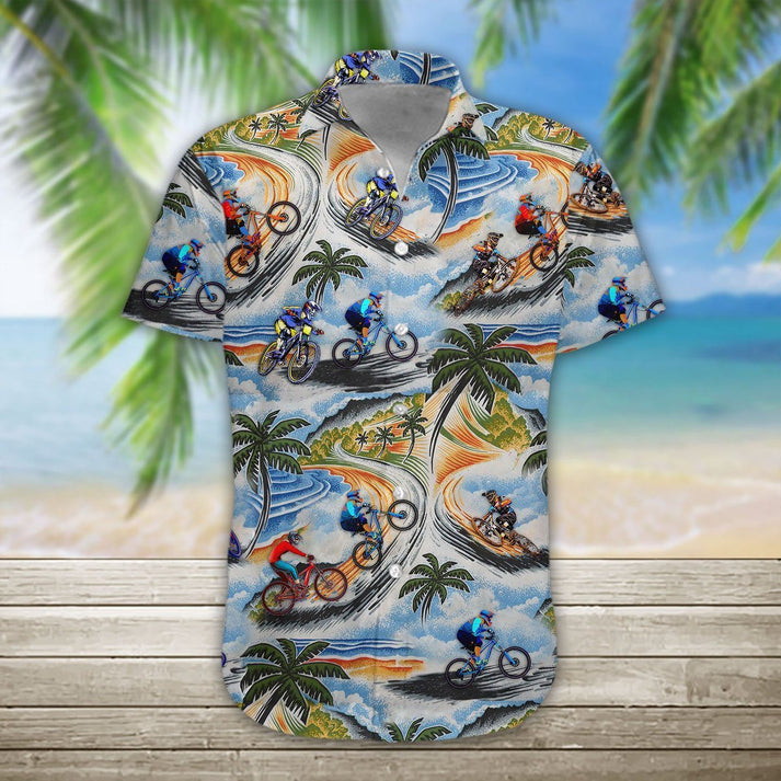 Lovelypod –  3D Mountain Biking Hawaiian Shirt For Men And Women