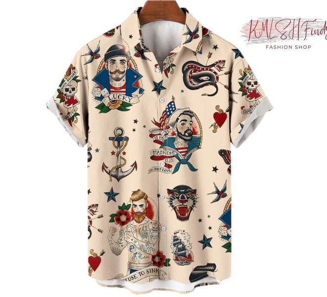 Summer Oversized Hawaiian Shirt Men  &hellip;