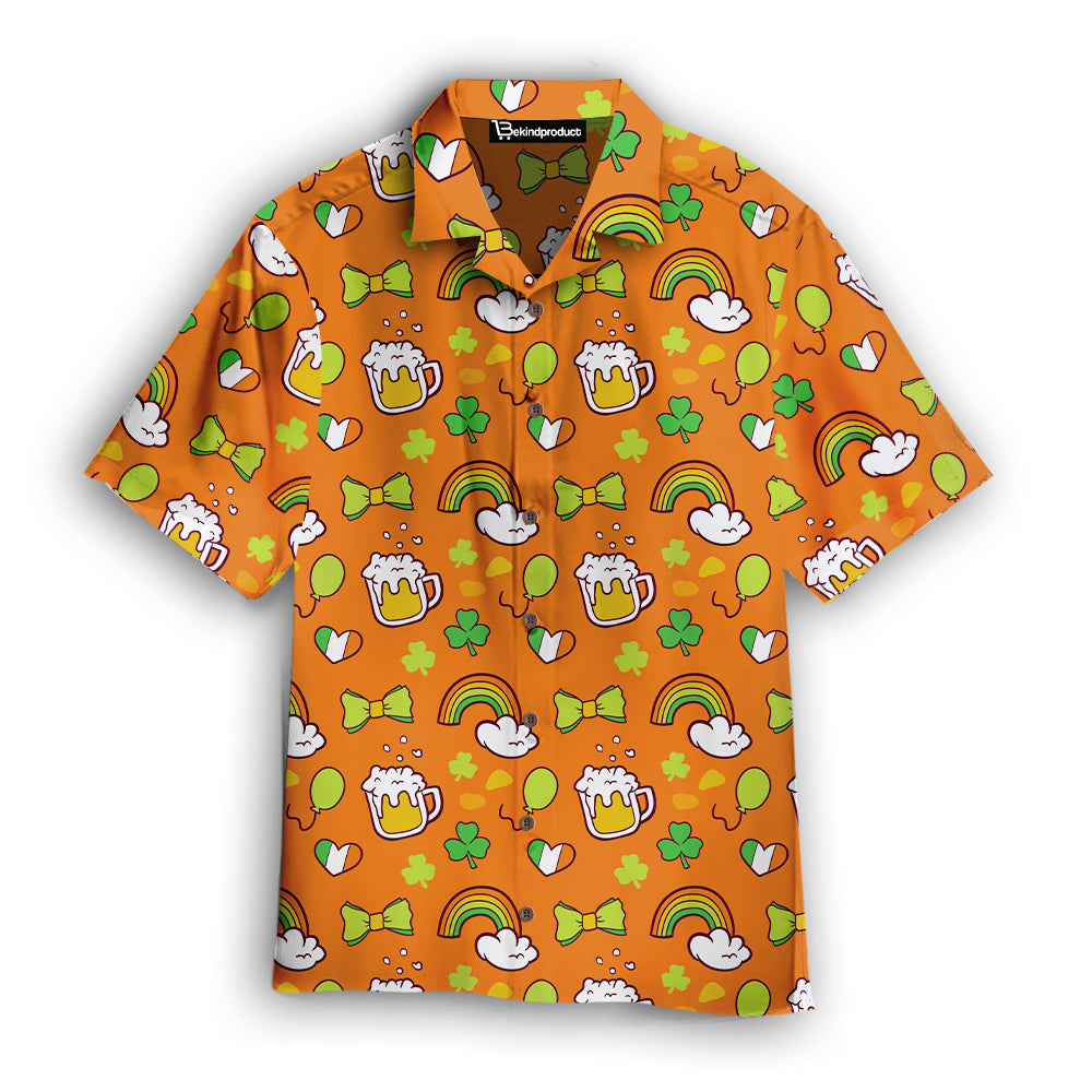 Saint Patrick’S Day Orange Hawaiian Shirt Aloha Casual Shirt For Men And Women Hwn1196