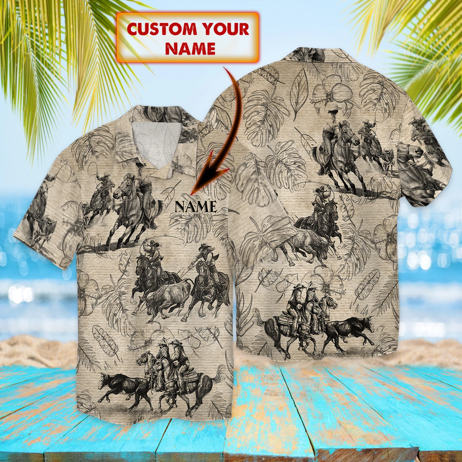 Roping Hawaiian Shirt, Roping Hawaii Shirt, Custom Name Hawaiian Shirt For Men, Women