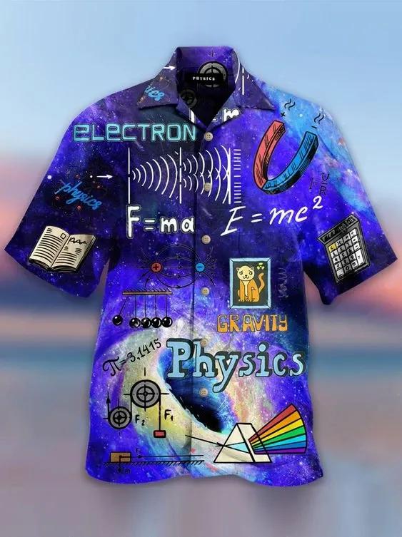 Electron Hawaiian Aloha Shirt Unisex Shorts Sleeve Colorful Hawaiian Shorts Beach Short Sleeve_Hawaiian Shirt Gift, Christmas Gift