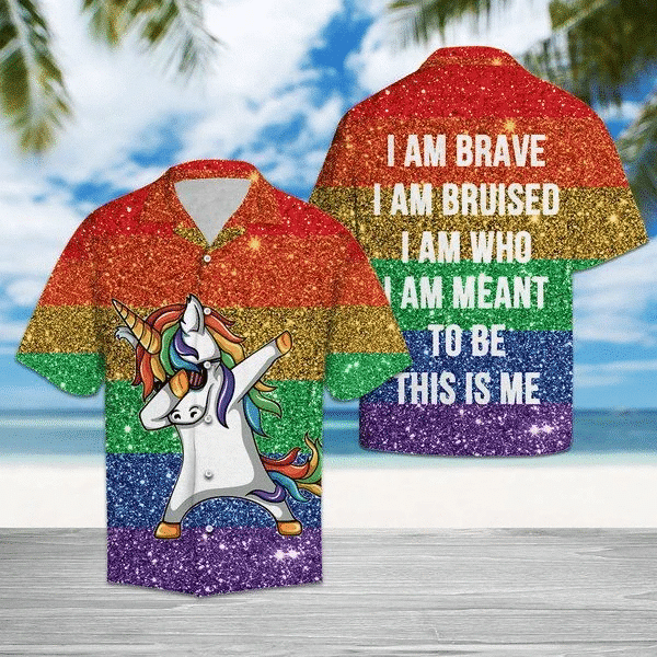 Funny Lgbt Hawaiian Shirt, Cute Unicorn Dancing Lgbt Pattern Hawaiian Shirt