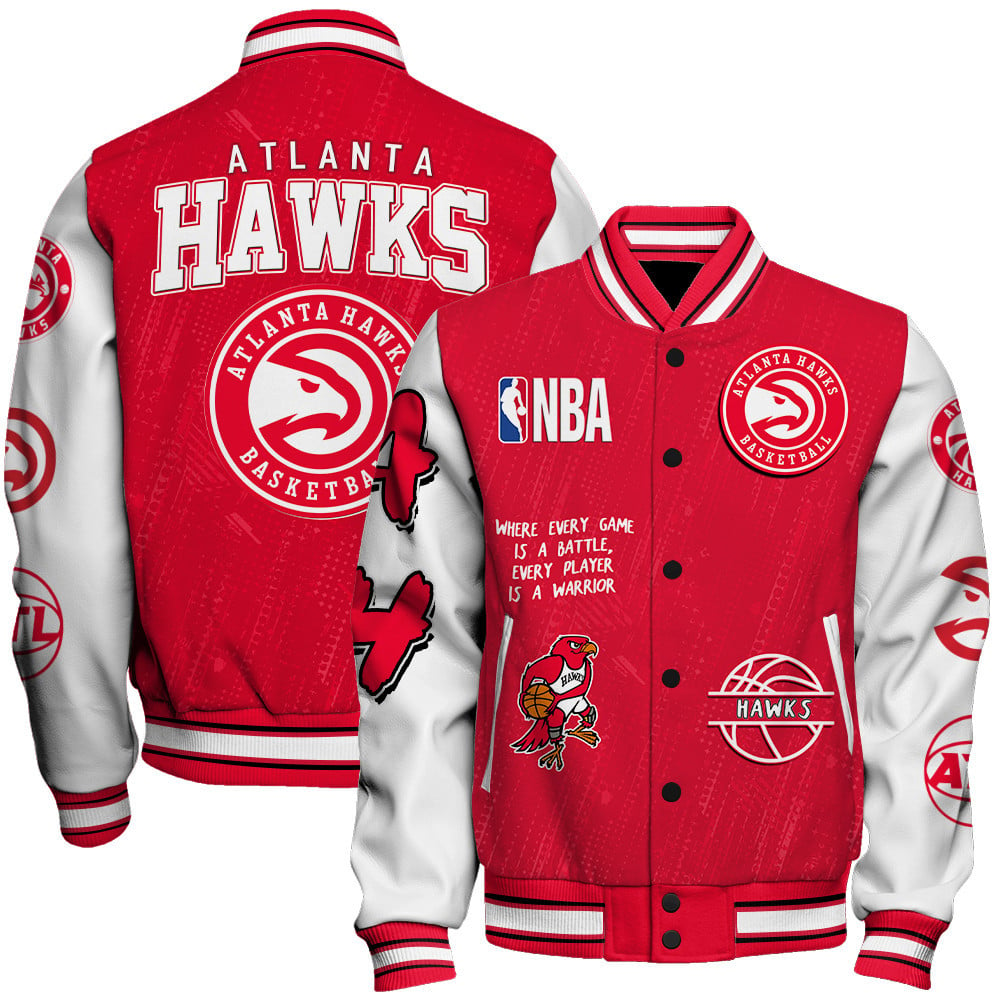 Atlanta Hawks Team Logo NBA 2024 AOP Varsity Jacket SFAT