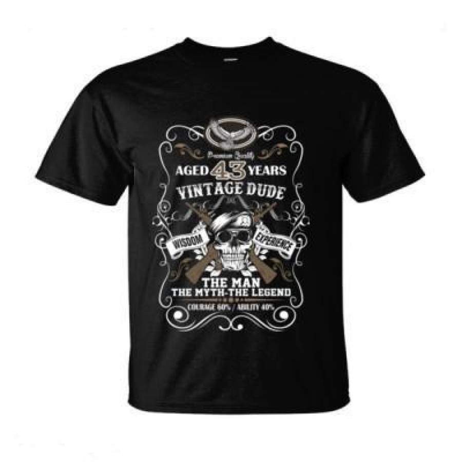 AGR Aged 43 Years Vintage Dude Wisdom Experience The Man The Myth The Legend Courage 60% Ability 40% – Ultra-Cotton T-Shirt