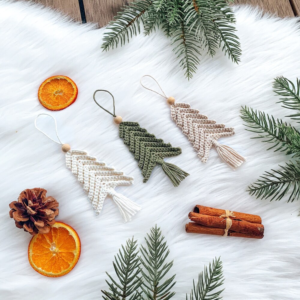 Pattern: Crochet Christmas Tree Ornaments "Freja" 2 Sizes, Home Decoration Holiday Gift, Christmas Crochet Pattern In English And Swedish Hoodiehome Store Livingtee