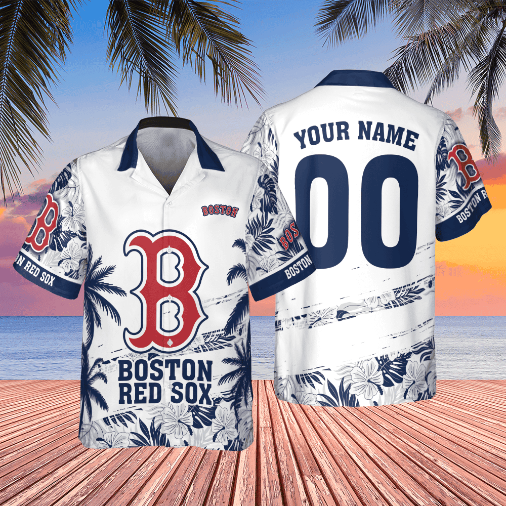 Boston Red Sox Mlb Flower Pattern Summer 3D Hawaiian Shirt