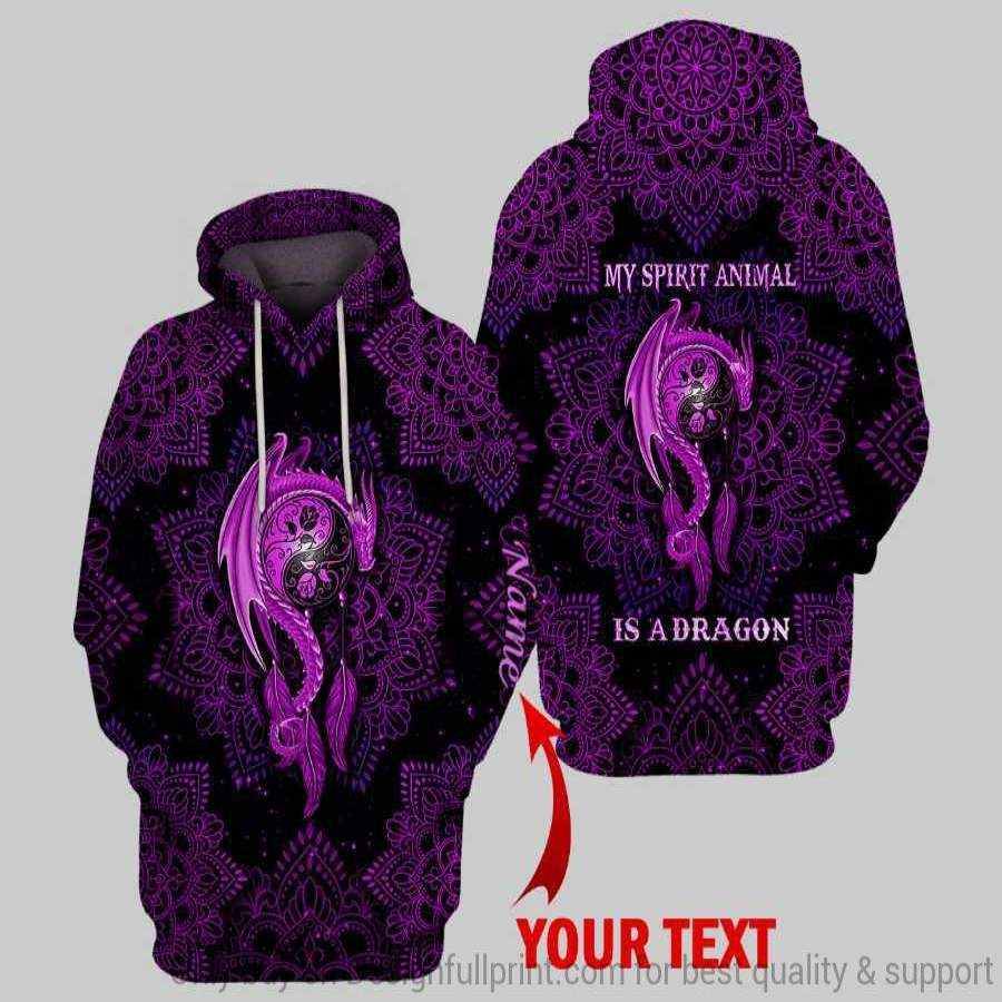 Personalized My Spirit Animal Is A Dragon US Unisex Hoodie