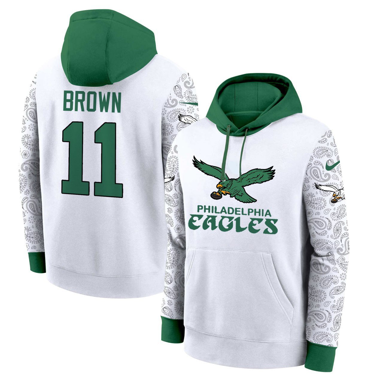 A.J. Brown #11 Philadelphia Eagles Camo Sleeves Hoodie – All Stitched