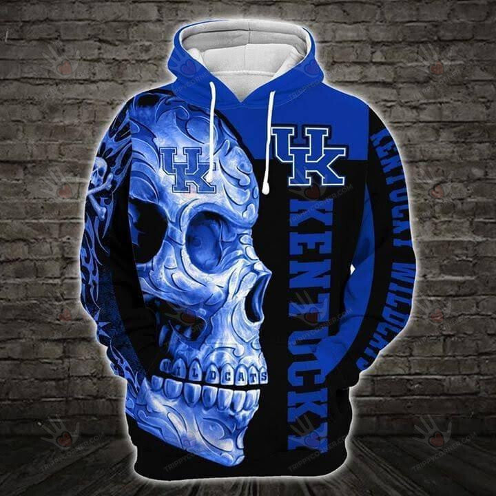 Kentucky Wildcats Ncaa Skull 3D All Over Printed Shirt, Sweatshirt, Hoodie, Bomber Jacket Size S – 5Xl