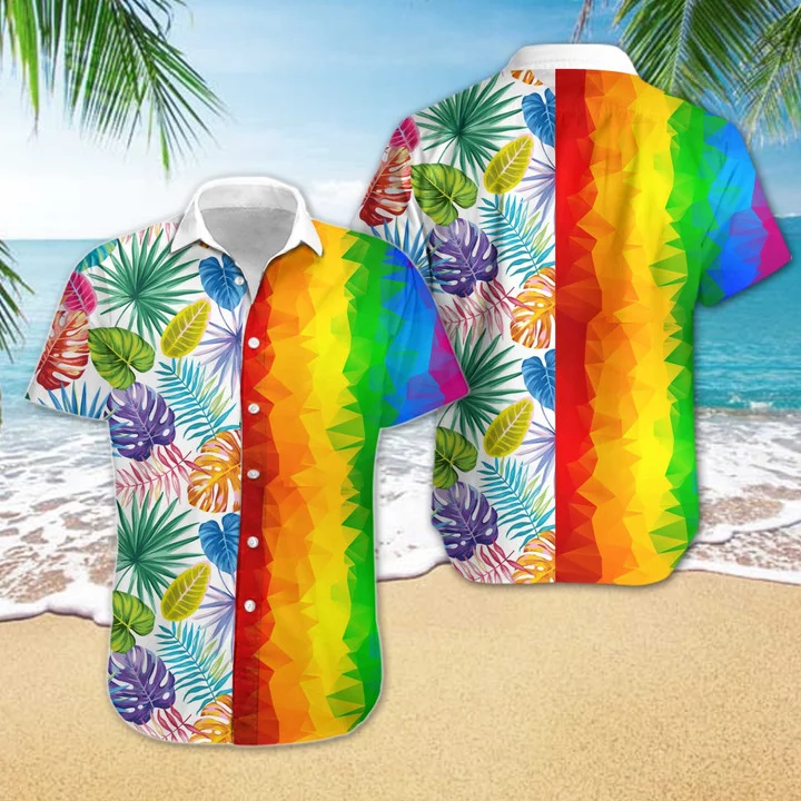 Awesome Lgbt Low Poly Hawaiian Shirt