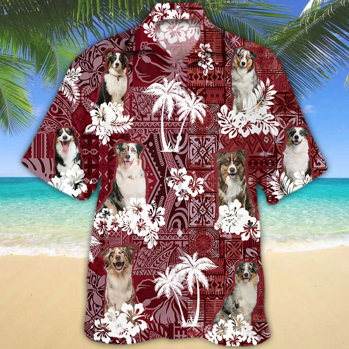 Australian Shepherd Red Hawaiian Shirt, Hawaiian Shirt For Men, Women,  Aloha Shirt For Summer