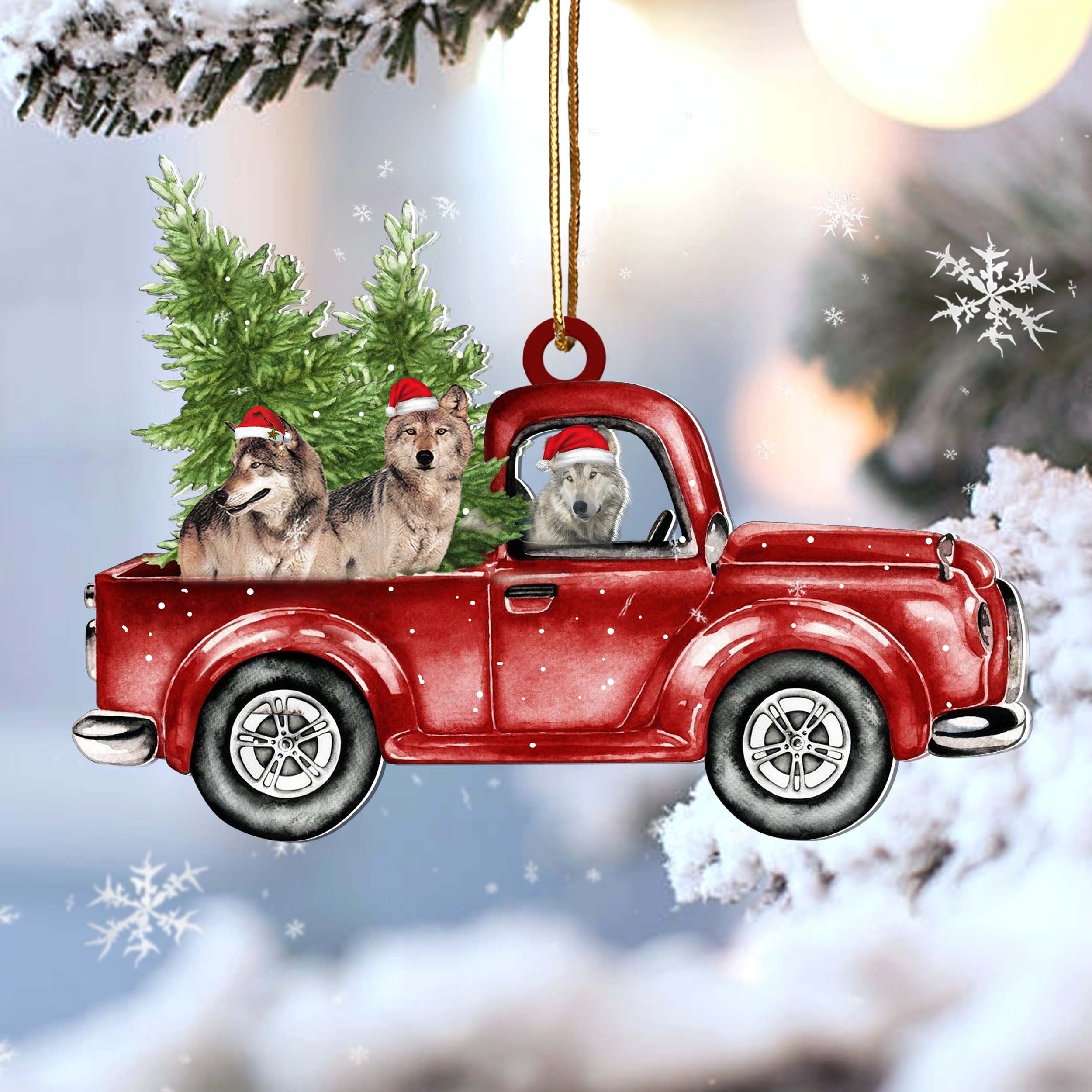 Wolf Red Car Gift For Wolf Lover Gift Animal Lover Ornament