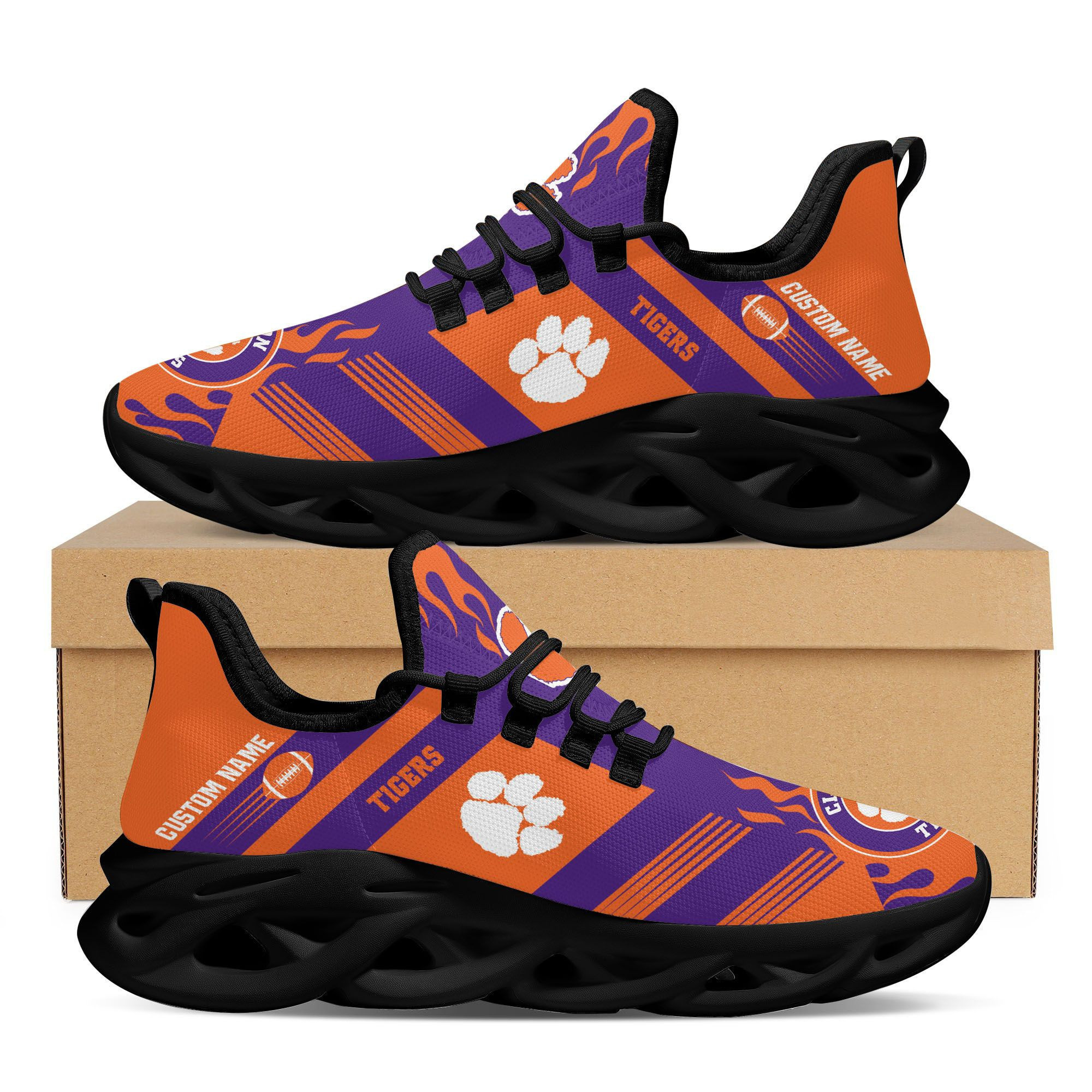 Clemson Tigers Personalized Clunky Sneaker Max Soul Shoes 938