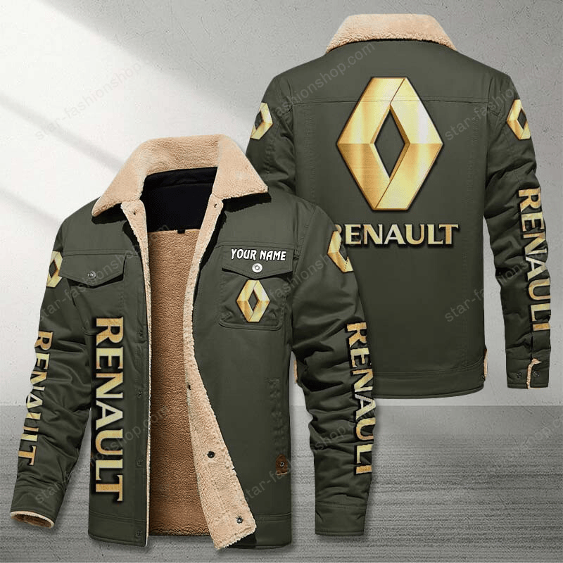 Renault Green Custom Name Stand Collar Jacket