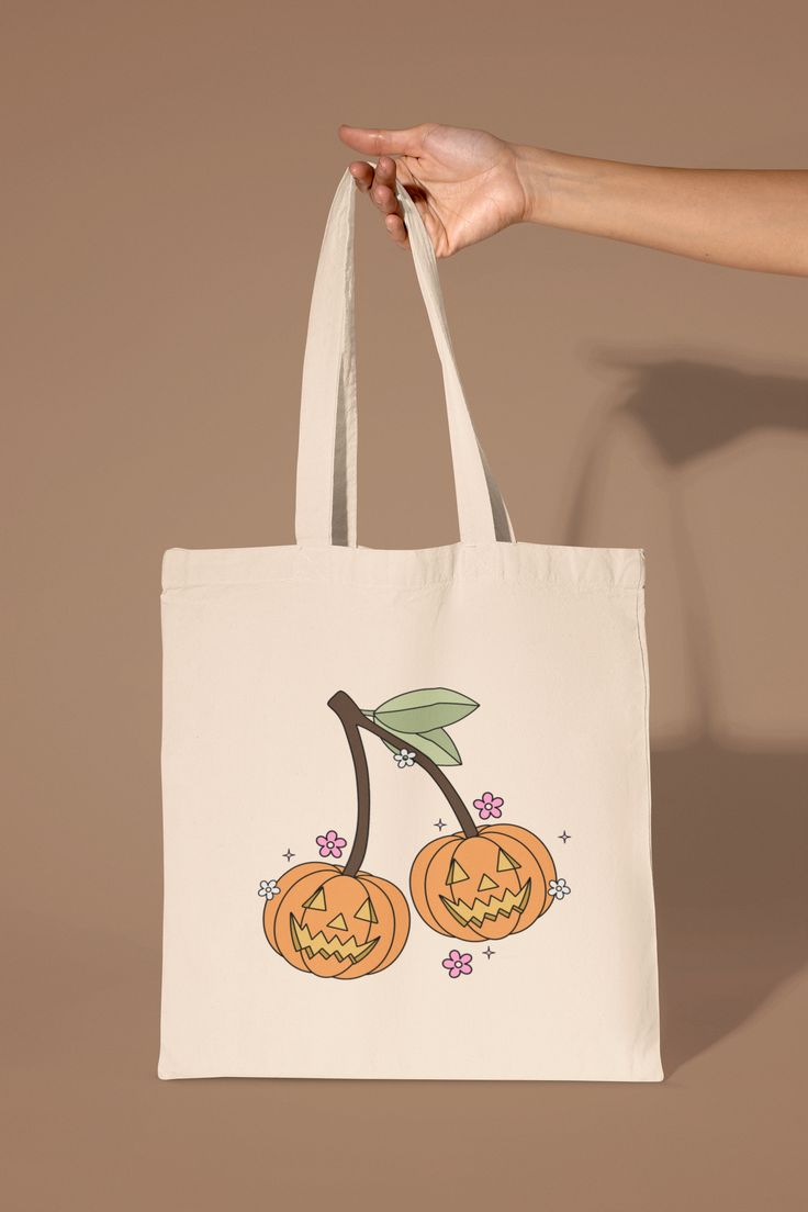 Cherry Jack OLantern Tote Bag, Best Tote Bags Ideas, Cute Tote Bags Ideas, Tote Bag Design Ideas, Girls Tote Bag, Best Canvas Tote Bags Ideas