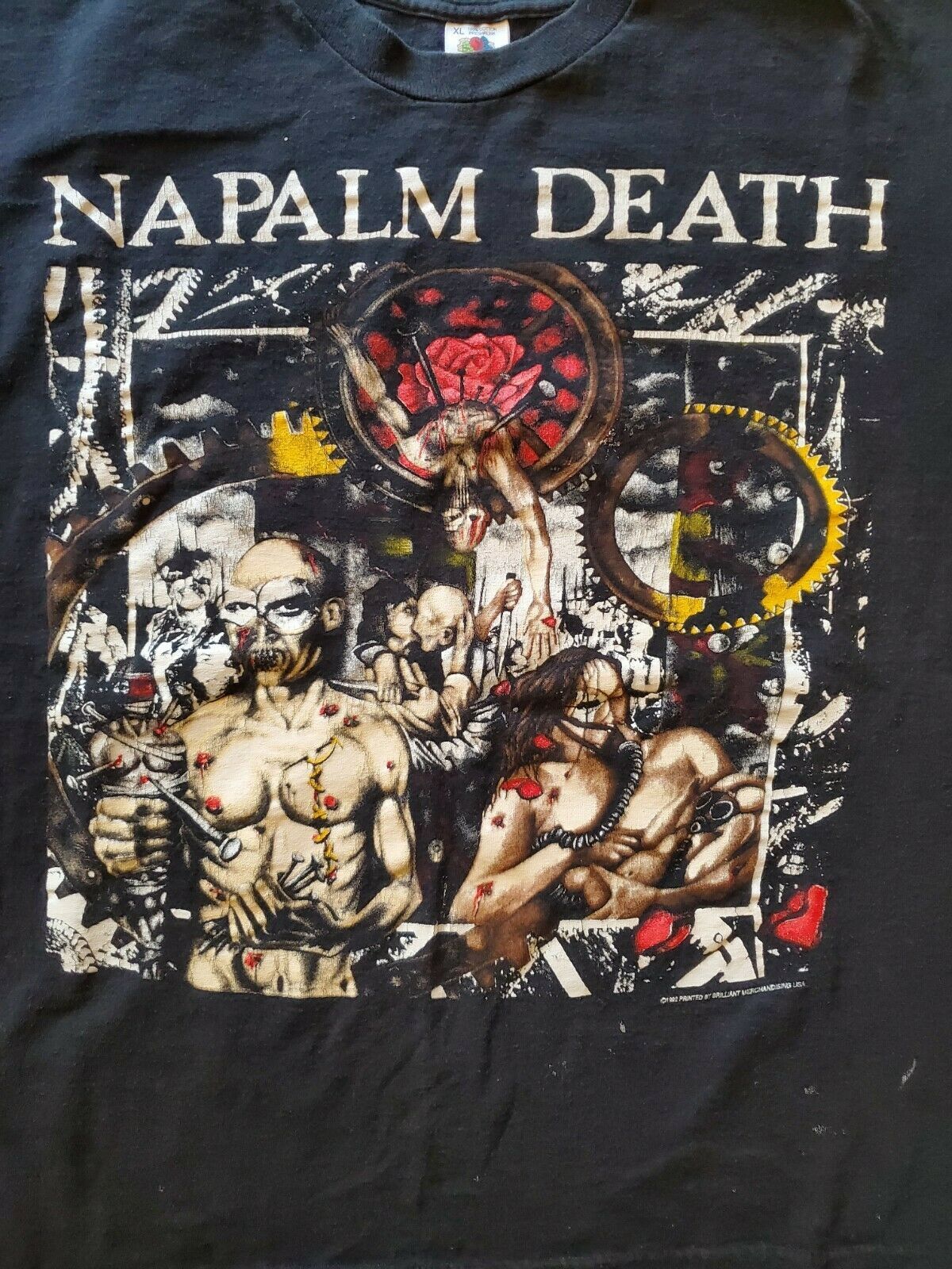 Vintage 1992 Napalm Death Campaign For Musical Destruction Tour Shirt