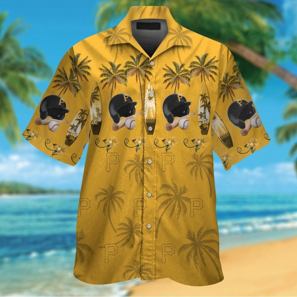 Pittsburg Pirates Short Sleeve Button Up Tropical Hawaiian Shirt Ver07