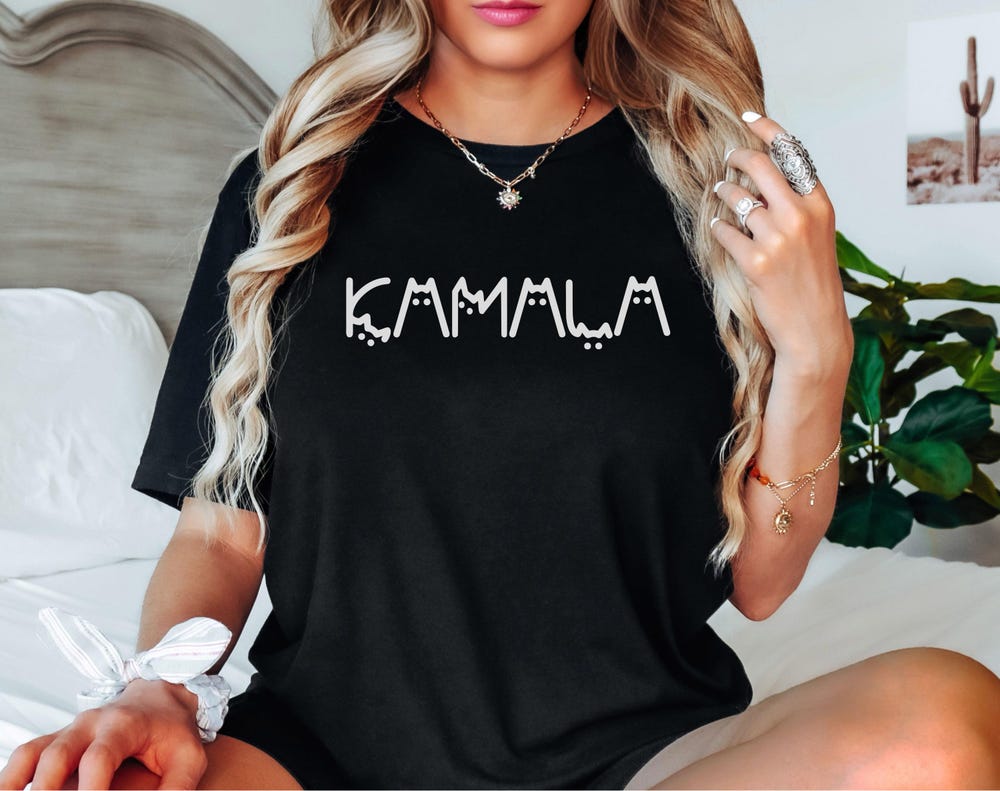 Shirthome  Kamala Harris Cat Shirt, Cat Lettering Shirt Cat Ladies for Kamala Tshirt Cat Lady Shirt, Democrat 2024 Presidential Election Political Tee